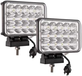 img 4 attached to Lightronic 4X6 дюймов 45W Светодиодный вспомогательный/рабочий свет для тракторов и сельскохозяйственных автомобилей - Холодная яркая белая 6000K, Комбо светлин (основной свет/пятно), Водонепроницаемость IP69 - 2 шт