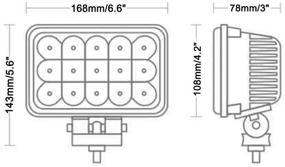 img 3 attached to Lightronic 4X6 дюймов 45W Светодиодный вспомогательный/рабочий свет для тракторов и сельскохозяйственных автомобилей - Холодная яркая белая 6000K, Комбо светлин (основной свет/пятно), Водонепроницаемость IP69 - 2 шт