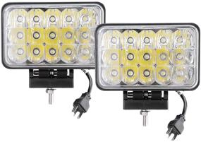 img 2 attached to Lightronic 4X6 дюймов 45W Светодиодный вспомогательный/рабочий свет для тракторов и сельскохозяйственных автомобилей - Холодная яркая белая 6000K, Комбо светлин (основной свет/пятно), Водонепроницаемость IP69 - 2 шт