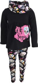 img 4 attached to 👧 Exclusive Halloween Legging Set | Oh Sugar Skulls | Unique Baby Girl's 3pc Collection