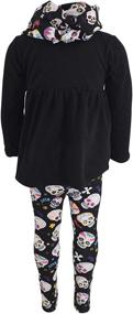 img 2 attached to 👧 Exclusive Halloween Legging Set | Oh Sugar Skulls | Unique Baby Girl's 3pc Collection