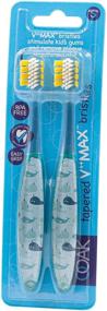 img 2 attached to 🦄 OOAK Kids Toothbrush Tapered V++Max Soft Bristles Pack - Narwhal, Blue - 2 Count