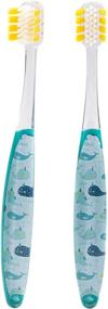 img 3 attached to 🦄 OOAK Kids Toothbrush Tapered V++Max Soft Bristles Pack - Narwhal, Blue - 2 Count