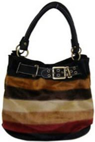 img 1 attached to Faux Fur Striped Hobo Purse - Premium Designer-Inspired