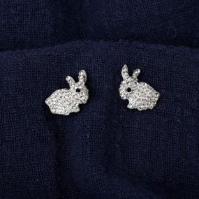 img 3 attached to Hypoallergenic Easter Jewelry - Hiddleston Bunny Stud 🐰 Earrings for Women, Kids, Teen Girls - 1/2 Inch