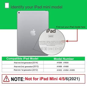 img 3 attached to 💚 SUPLIK iPad Mini 1/2/3 для детей: прочный ударопрочный защитный чехол с ручкой и встроенным защитным экраном - зеленый.