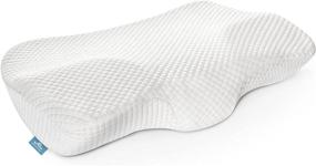 img 4 attached to 🌙 AeroMax Cervical Memory Foam Pillow - Contour Pillows for Neck and Shoulder Pain Relief, Ergonomic Head Support Sleeping Pillow for Side and Back Sleepers (White)