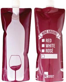 img 4 attached to 🍷 Wine Around - Foldable To Go Wine Bottle: Fun, Convenient Pouch for Your Favorite Wine - Set of 2