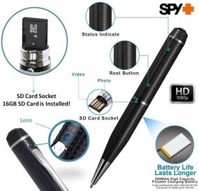 img 1 attached to FabQuality Hidden Pen Spy Camera HD 1080P with Clip, Mini Spy Pen + 16GB SD Card + USB Reader + 5 Inks + Adaptor - Ideal Spy Gadgets