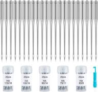 🧵 100 pack universal regular point sewing machine needles for singer brother - assorted sizes hax1 65/9, 75/11, 90/14, 100/16, 110/18 logo