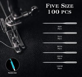 img 3 attached to 🧵 100 Pack Universal Regular Point Sewing Machine Needles for Singer Brother - Assorted Sizes HAX1 65/9, 75/11, 90/14, 100/16, 110/18