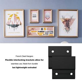 img 1 attached to 🔨 8 Pairs of 2-Inch French Cleat Z-Clip Picture Hangers with Nails - Wall Mount Hardware for Mirrors, Photo Shelves, Art Frames, and More - Interlocking Wall Brackets for Easy Picture Hanging (8 Pairs of 2-Inch)