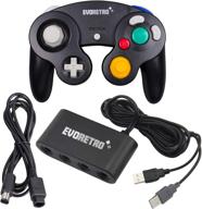 🎮 evoretro black controller and adapter: gamecube compatibility for nintendo switch, pc, wii, and wii u – perfect bundle for smash bros and more! logo