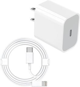 img 4 attached to iPhone Fast Charger - 20W USB C PD Power Wall Charger with Cable for iPhone 12/11/X, iPad - White, 3ft