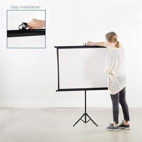 img 2 attached to 📽️ VIVO 50-inch Mini Portable Indoor Outdoor Projector Screen - 50" Diagonal Projection, HD 4:3 Aspect Ratio, Pull-Up Foldable Stand Tripod - Model PS-T-050B