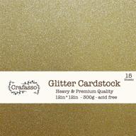 crafasso 12x12 300gms heavy premium glitter cardstock - 15 sheets in gold: the ultimate crafting essential logo