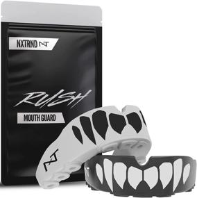 img 4 attached to 2-Pack Nxtrnd Rush Sports Mouth Guard - Professional Mouthguards for Boxing, Jiu Jitsu, MMA, Wrestling, Football, Lacrosse, and All Sports - Ideal for Adults, Youth, and Kids 11+ (B&W Fang)