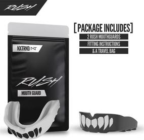 img 1 attached to 2-Pack Nxtrnd Rush Sports Mouth Guard - Professional Mouthguards for Boxing, Jiu Jitsu, MMA, Wrestling, Football, Lacrosse, and All Sports - Ideal for Adults, Youth, and Kids 11+ (B&W Fang)