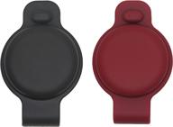 🐾 2pc protective case for airtag pet collar: anti-lost dog and cat tracker, prevents accidental swallowing (black+wine red) logo