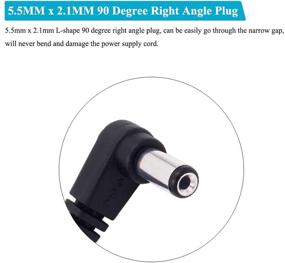 img 3 attached to Fancasee (2 Pack) 90 Degree Right Angle DC Power Male Plug Jack to Bare Wire Open End Pigtail Power Cable Cord for DC Power Supply Cable Repair - 5.5mm x 2.1mm Replacement