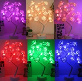 img 2 attached to 🌸 16 Color Changing Table Lamp Rose Flower Tree – Ideal Christmas Birthday Gift for Girls, Kids, and Women, Great for Holiday, Party, Home, and Room Decoration. (4 Layers + 24 LEDs)