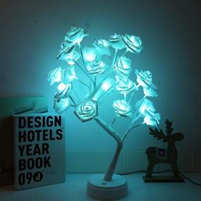 img 1 attached to 🌸 16 Color Changing Table Lamp Rose Flower Tree – Ideal Christmas Birthday Gift for Girls, Kids, and Women, Great for Holiday, Party, Home, and Room Decoration. (4 Layers + 24 LEDs)