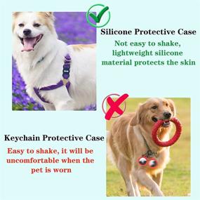 img 1 attached to 🐾 Wustentre Dark Blue Silicone Pet Collar Loop Holder - Protective Case Compatible with Apple AirTags for Dog Cat - AirTag Holder Accessories with Screen Protectors