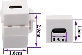 img 3 attached to 🔌 AAOTOKK Адаптер для разъема Keystone USB C - тип C женский к типу C женский разветвитель (белый/2 шт.) - совместим со стенными панелями розеток