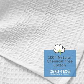 img 3 attached to 🛀 Premium Waffle Weave Bath Towels 4 Pc Set - 100% Natural Cotton, Quick Dry, Lint Free, Soft Luxurious Fabric, Solid Colors - Oversized Thin Cloth, Fade Resistant (White)