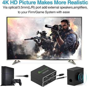 img 2 attached to 🔊 Извлекатель звука HDMI 2.0 4K 60 Гц | HDMI в HDMI + оптический SPDIF 5.1CH + стерео 3.5 мм | Аудиоизвлекатель D-o-l-b-y Digital | CEC | 18Гбит/с | HDR | с EDID/Down-Scale/HDCP 2.2/ Переключатель панели | для PS5, Xbox и других