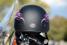 img 2 attached to 🧢 Medium Pink Scroll Vega Helmets Unisex-Adult Half Motorcycle Helmet