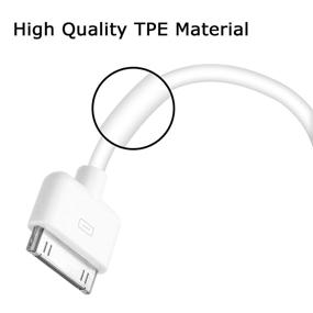 img 2 attached to 🔌 Белый кабель для синхронизации и зарядки USB длиной 3,3 фута для Apple iPhone 4s, iPhone 4, iPhone 3GS, iPad 1-3, iPod Touch, iPod Nano - адаптер зарядного кабеля с док-разъемом 30-Pin и передачей данных.