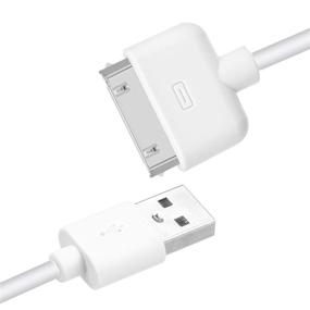 img 1 attached to 🔌 Белый кабель для синхронизации и зарядки USB длиной 3,3 фута для Apple iPhone 4s, iPhone 4, iPhone 3GS, iPad 1-3, iPod Touch, iPod Nano - адаптер зарядного кабеля с док-разъемом 30-Pin и передачей данных.