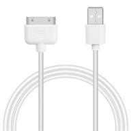 🔌 белый кабель для синхронизации и зарядки usb длиной 3,3 фута для apple iphone 4s, iphone 4, iphone 3gs, ipad 1-3, ipod touch, ipod nano - адаптер зарядного кабеля с док-разъемом 30-pin и передачей данных. логотип