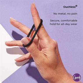 img 1 attached to Goody Ouchless 27 Count Black Hair Ties - 4MM, Ideal for Medium Hair - Women's Hair Accessories for Long Lasting Braids, Ponytails and More, Pain-Free
