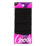 goody ouchless 27 count black hair ties - 4mm, ideal for medium hair - women's hair accessories for long lasting braids, ponytails and more, pain-free logo