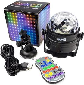 img 1 attached to 🎉 RockJam Rechargeable Wireless Party Lights: 6W LED Sound Activated Disco Ball with Remote Control