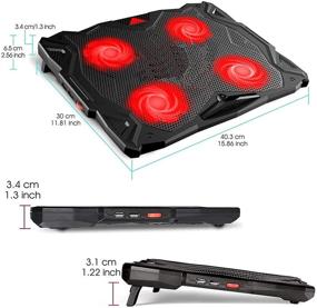 img 2 attached to KEROLFFU Laptop Cooling Pad - High-performance Cooling Fan for 13-17.3 Inch Heavy Notebooks with LED Lights, Dual USB 2.0 Port, Adjustable Mount Stand, and Switch Button - Enhanced Heat Dissipation