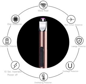 img 1 attached to 🔥 Rose Gold Electric Arc Lighter - Rechargeable USB Candle Lighter for Flameless Grill, Candlelight, BBQ, Camping, and Cooking