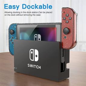 img 3 attached to HEYSTOP Nintendo Switch Dockable Case – Protective PC Cover for Nintendo 🎮 Switch, Joy Con Controller, Switch Screen Protector, and 4 Thumb Stick Caps (Black Glitter)