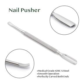 img 2 attached to 💅 IKAS Cuticle Trimmer and Pusher Set - Professional Nail Nipper with Dead Skin Cutter and Sharp Blade Edge - Manicure Pedicure Tools for Fingernails and Toenails