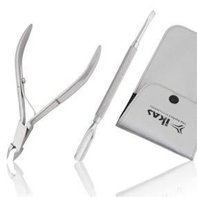 img 4 attached to 💅 IKAS Cuticle Trimmer and Pusher Set - Professional Nail Nipper with Dead Skin Cutter and Sharp Blade Edge - Manicure Pedicure Tools for Fingernails and Toenails