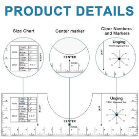 img 1 attached to Set of 8 T-Shirt Ruler Guides for Accurate Design Alignment - Centering Tool with Measuring Tape Craft Ruler - Ideal for Vinyl, HTV, Heat Transfer Vinyl