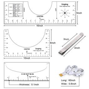 img 3 attached to Set of 8 T-Shirt Ruler Guides for Accurate Design Alignment - Centering Tool with Measuring Tape Craft Ruler - Ideal for Vinyl, HTV, Heat Transfer Vinyl