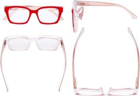 img 3 attached to 👓 Eyekepper Ladies Reading Glasses - Women's Oversized Square Design Red Readers