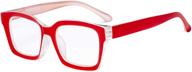 👓 eyekepper ladies reading glasses - women's oversized square design red readers logo