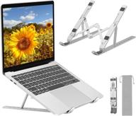 📚 laptop desk stand with adjustable height and 7 angles, portable foldable laptop holder, ergonomic folding laptop riser for all laptops under 17 inch logo