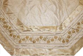 img 2 attached to 🎄 Kurt Adler 54-Inch Ivory Treeskirt featuring Gold Pinecones