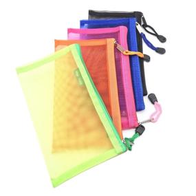 img 4 attached to 💼 Set of 5 Versatile Nylon Mesh Cosmetic Bags - Ideal for Makeup, Travel, Pencils, and Organizing