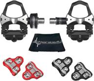 🚴 favero assioma uno pedal based cycling power meter bundle - with extra cleats, wearable4u cleaning cloth, red (6 degree float) logo